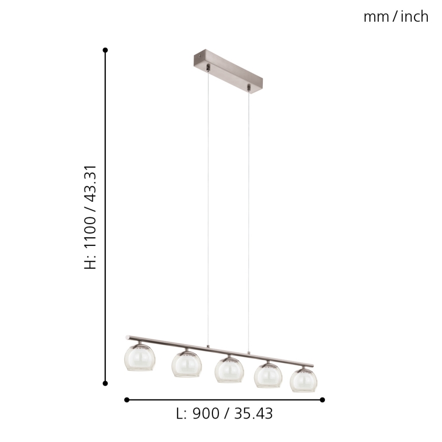 Eglo 94319 - LED piekarama lampa ASCOLESE 5xLED/3.3W/230V