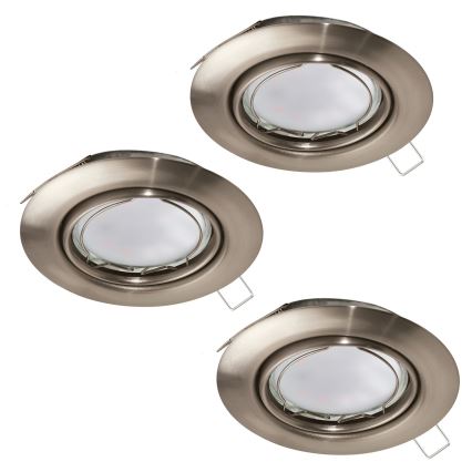 Eglo - KOMPLEKTS 3x LED Iegremdēts Apgaismojums PENETO 3xGU10-LED/5W/230V
