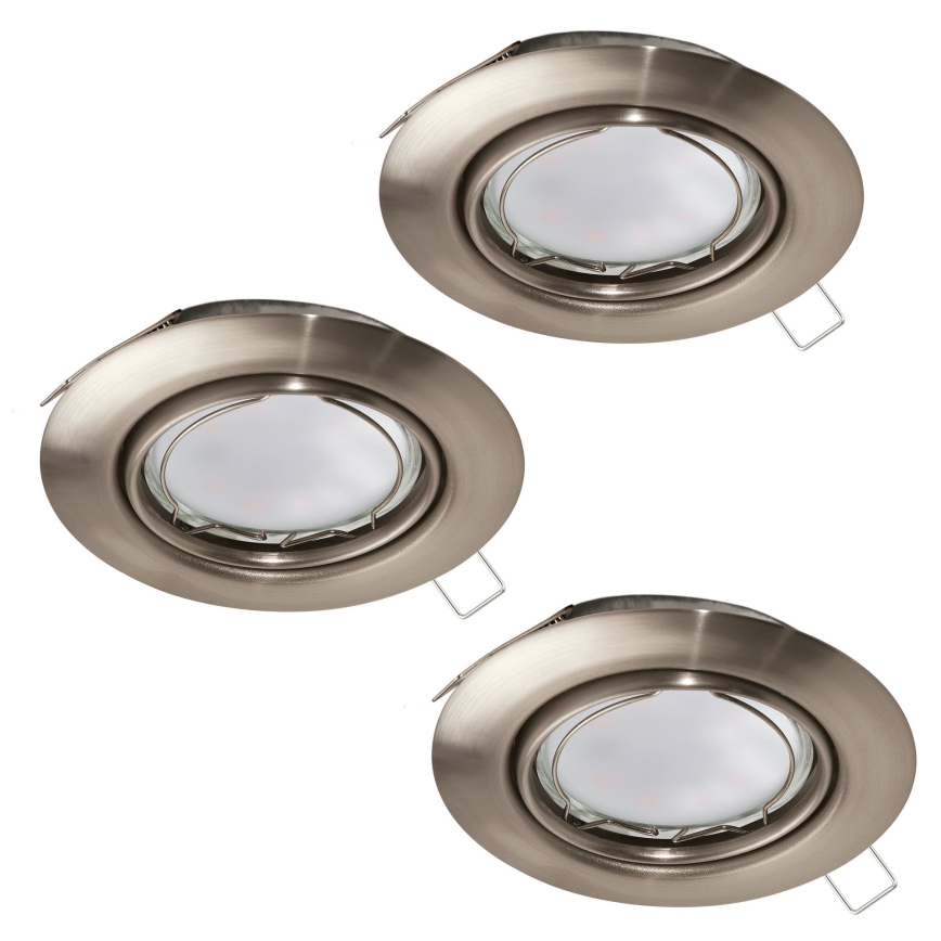 Eglo - KOMPLEKTS 3x LED Iegremdēts Apgaismojums PENETO 3xGU10-LED/5W/230V