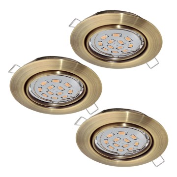 Eglo 94409 - KOMPLEKTS 3x LED iebūvējamie griestu gaismekļi PENETO 1xGU10-LED/5W/230V