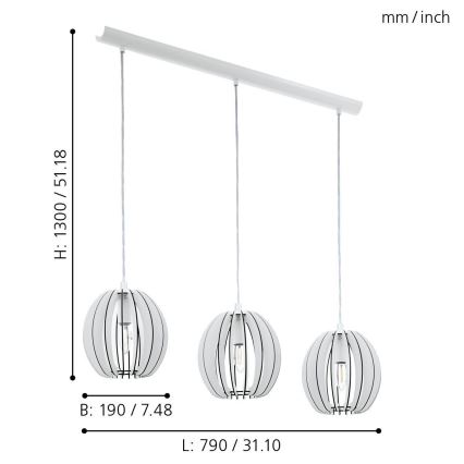 Eglo 94444 - Lustra COSSANO 3xE14/40W/230V