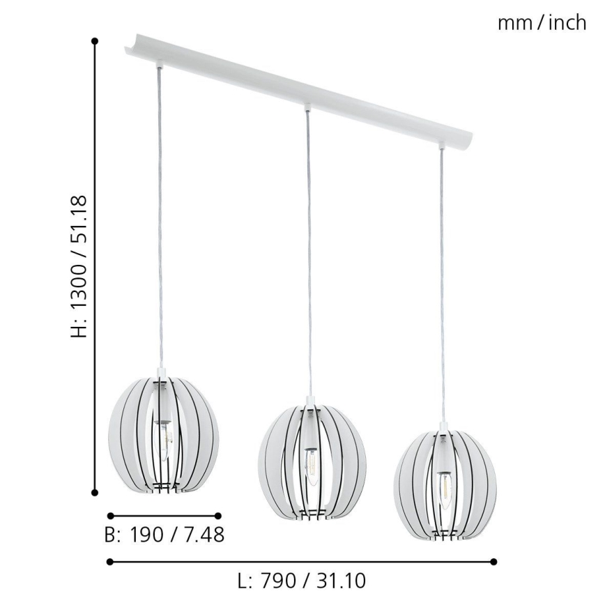 Eglo 94444 - Lustra COSSANO 3xE14/40W/230V