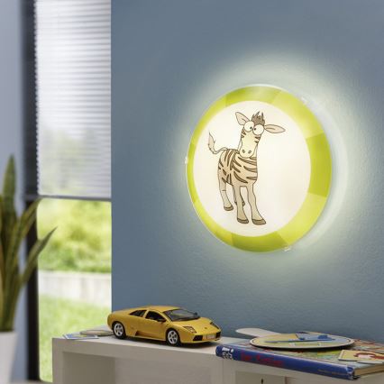 Eglo 94458 - Bērnu griestu lampa BIUBIU 1xE27/60W/230V, zebra