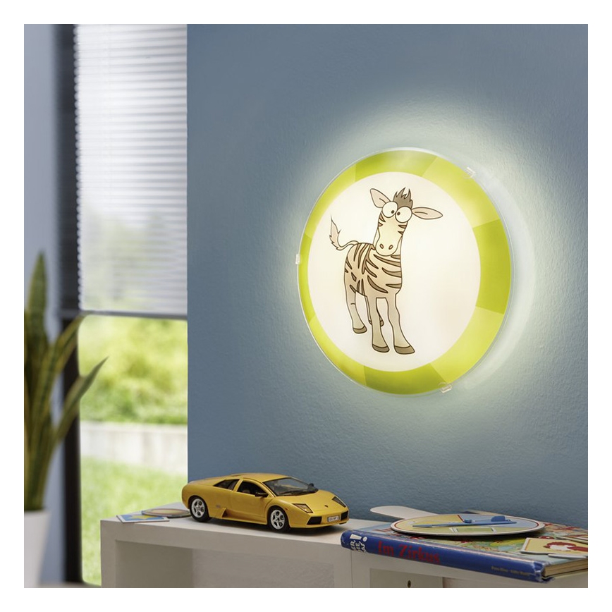 Eglo 94458 - Bērnu griestu lampa BIUBIU 1xE27/60W/230V, zebra