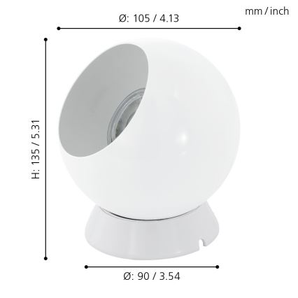 Eglo - LED galda/sienas lampa 1xGU10/2,8W/230V balta