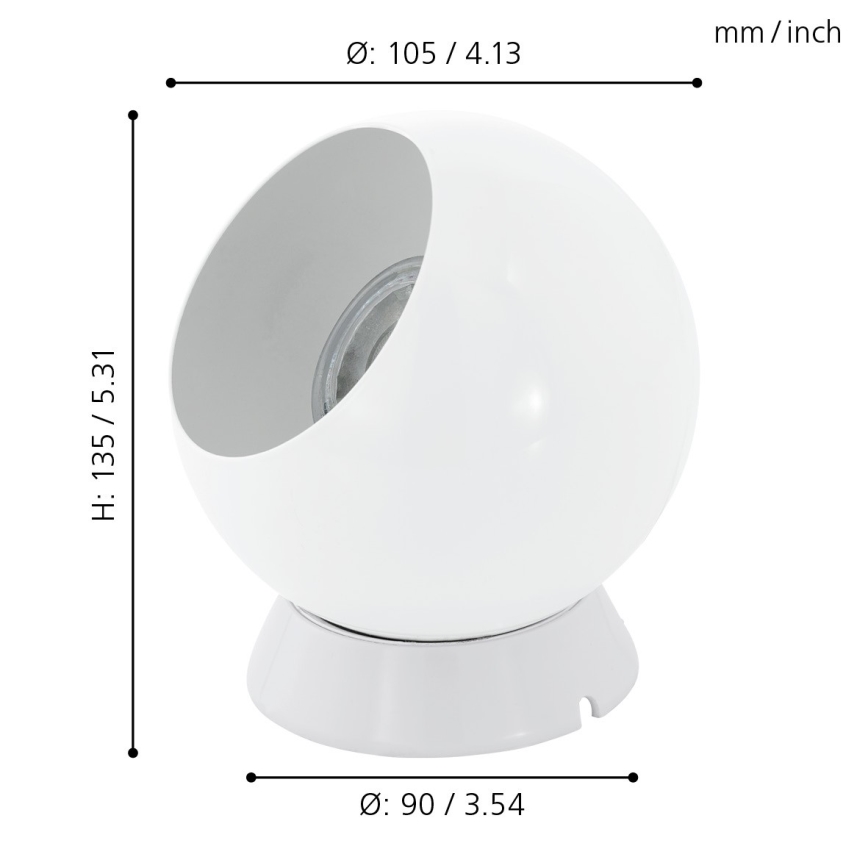 Eglo - LED galda/sienas lampa 1xGU10/2,8W/230V balta
