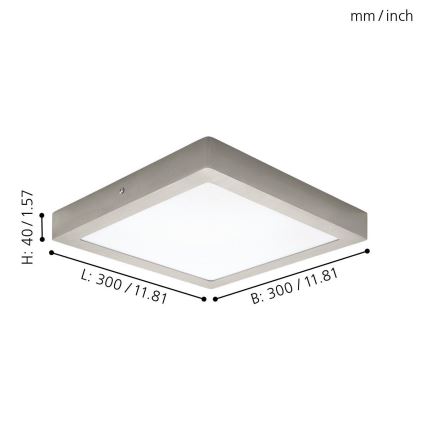 Eglo 94528 - LED griestu gaismeklis FUEVA 1 LED/22W/230V 30x30 cm