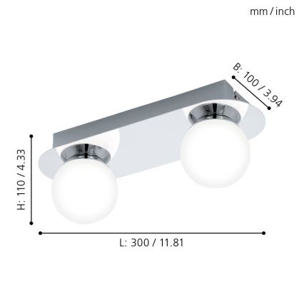 Eglo - LED Vannas istabas lampa 2xLED/3,3W/230V IP44