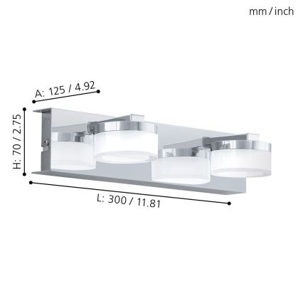 Eglo - LED Vannas istabas sienas lampa 2xLED/4.5W/230V IP44