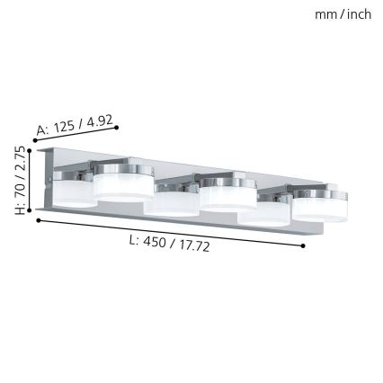 Eglo - LED Vannas istabas sienas lampa 3xLED/4.5W/230V IP44