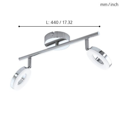 Eglo 94757 - LED vannas istabas lampa GONARO 2xLED/3,8W/230V IP44