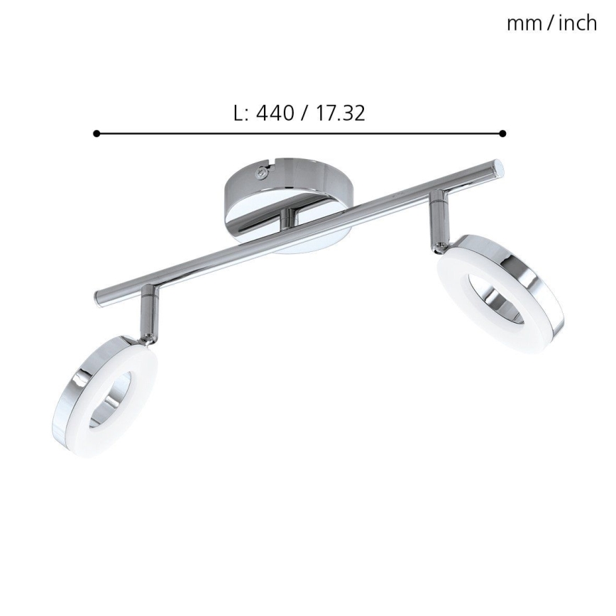 Eglo 94757 - LED vannas istabas lampa GONARO 2xLED/3,8W/230V IP44