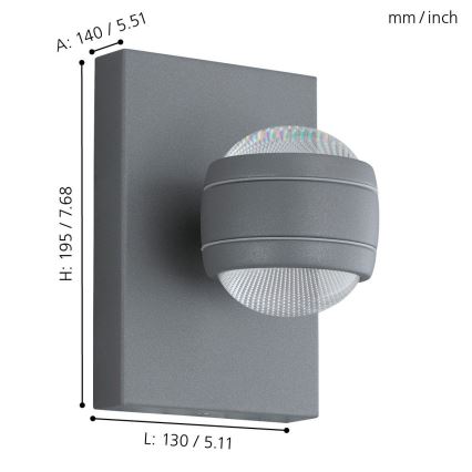 Eglo - LED Āra lampa 2xLED/3,7W/230V IP44