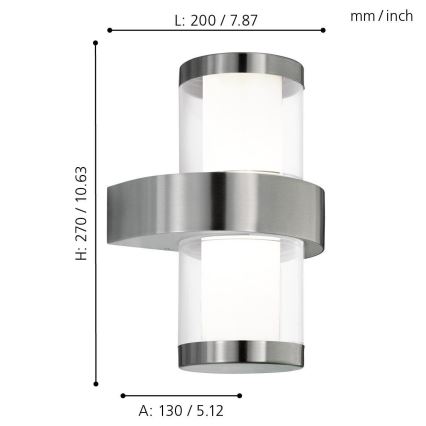 Eglo - Āra sienas gaismeklis 2xLED/3.7W/230V