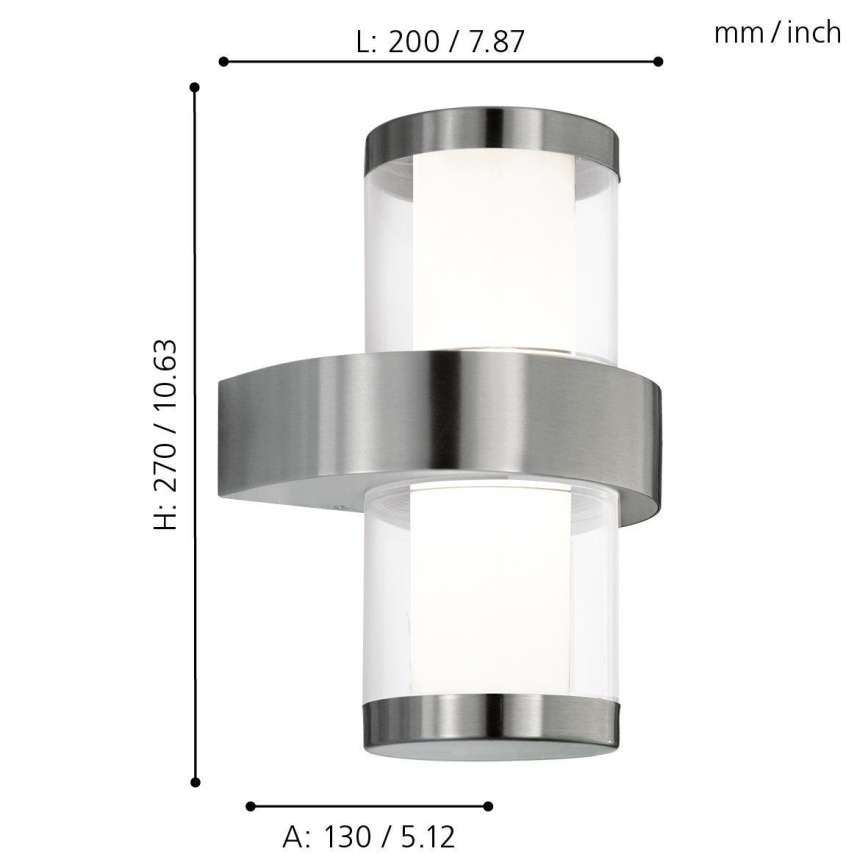 Eglo - Āra sienas gaismeklis 2xLED/3.7W/230V