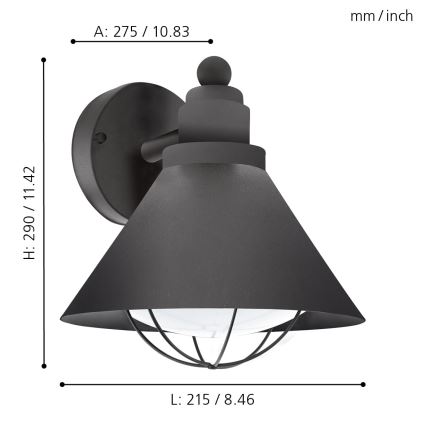 Eglo - Āra lampa 1xE27/40W/230V IP44