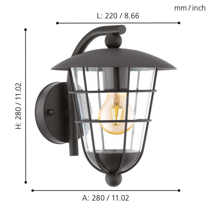 Eglo - LED Āra gaismeklis 1xE27/8,5W/230V IP44