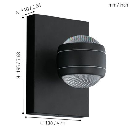 Eglo - LED āra lampa 2xLED/3,7W/230V IP44