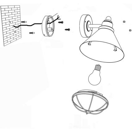 Eglo 94859 - Āra lampa BARROSELA 1xE27/40W/230V IP44