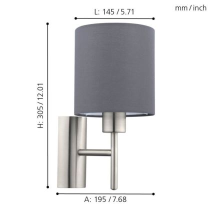 Eglo - Sienas lampa 1xE27/60W/230V