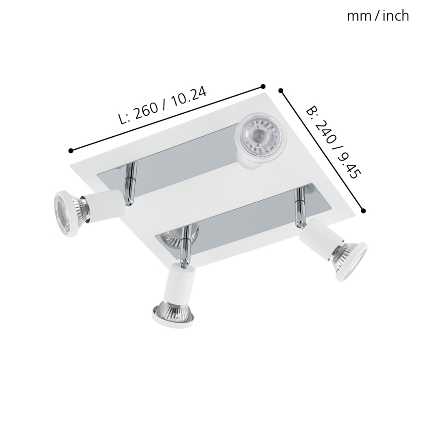 Eglo 94962 - LED lampa SARRIA 4xGU10-LED/5W/230V
