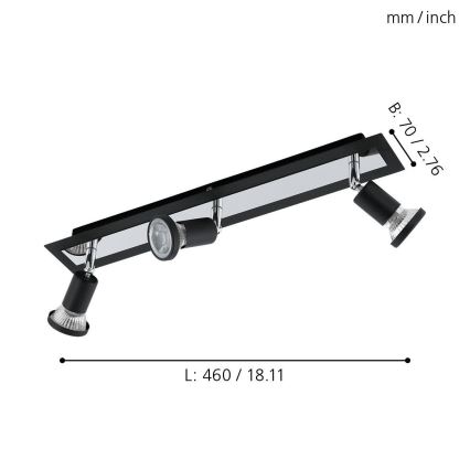 Eglo 94965 - LED lampa SARRIA 3xGU10-LED/5W/230V