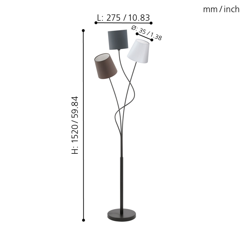 Eglo - Grīdas stāvlampa  3xE14/40W/230V