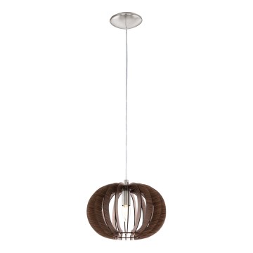 Eglo 95023 - Pakaramā lampa STELLATO ar vadu 1xE27/60W/230V Ø 30 cm, brūna