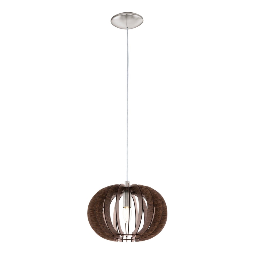 Eglo 95023 - Pakaramā lampa STELLATO ar vadu 1xE27/60W/230V Ø 30 cm, brūna