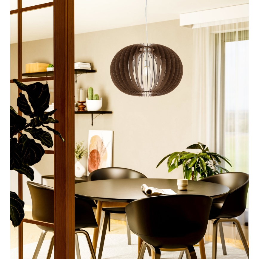 Eglo 95026 - Pakaramais gaismeklis STELLATO uz kabeļa 1xE27/60W/230V Ø 70 cm brūns