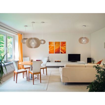 Eglo 95042 - STELLATO karājamā lampa ar vadu 1xE27/60W/230V, Ø 70 cm, bēša