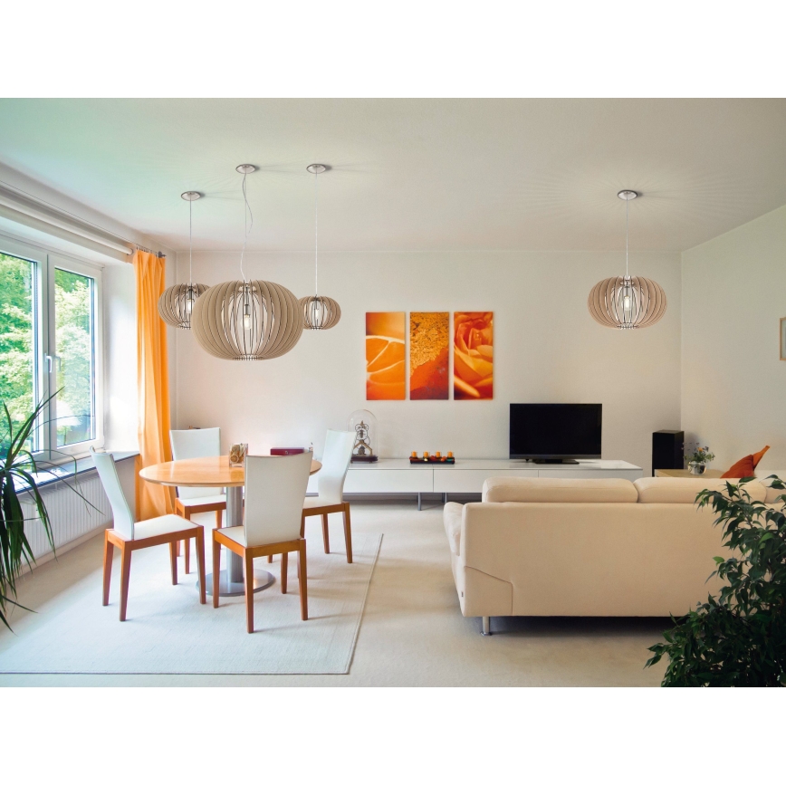 Eglo 95042 - STELLATO karājamā lampa ar vadu 1xE27/60W/230V, Ø 70 cm, bēša