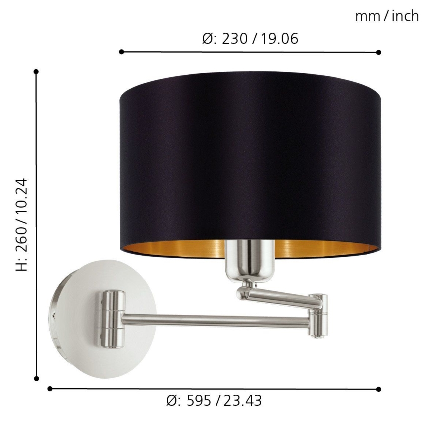 Eglo - Sienas lampa 1xE27/60W/230V