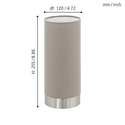Eglo - Aptumšojama galda lampa 1xE27/40W/230V taupe