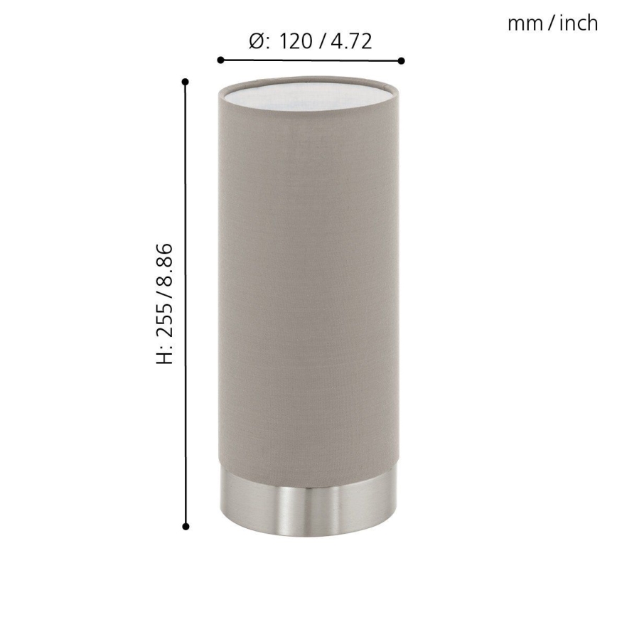 Eglo - Aptumšojama galda lampa 1xE27/40W/230V taupe