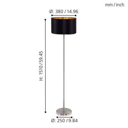 Eglo - Grīdas stāvlampa 1xE27/60W/230V