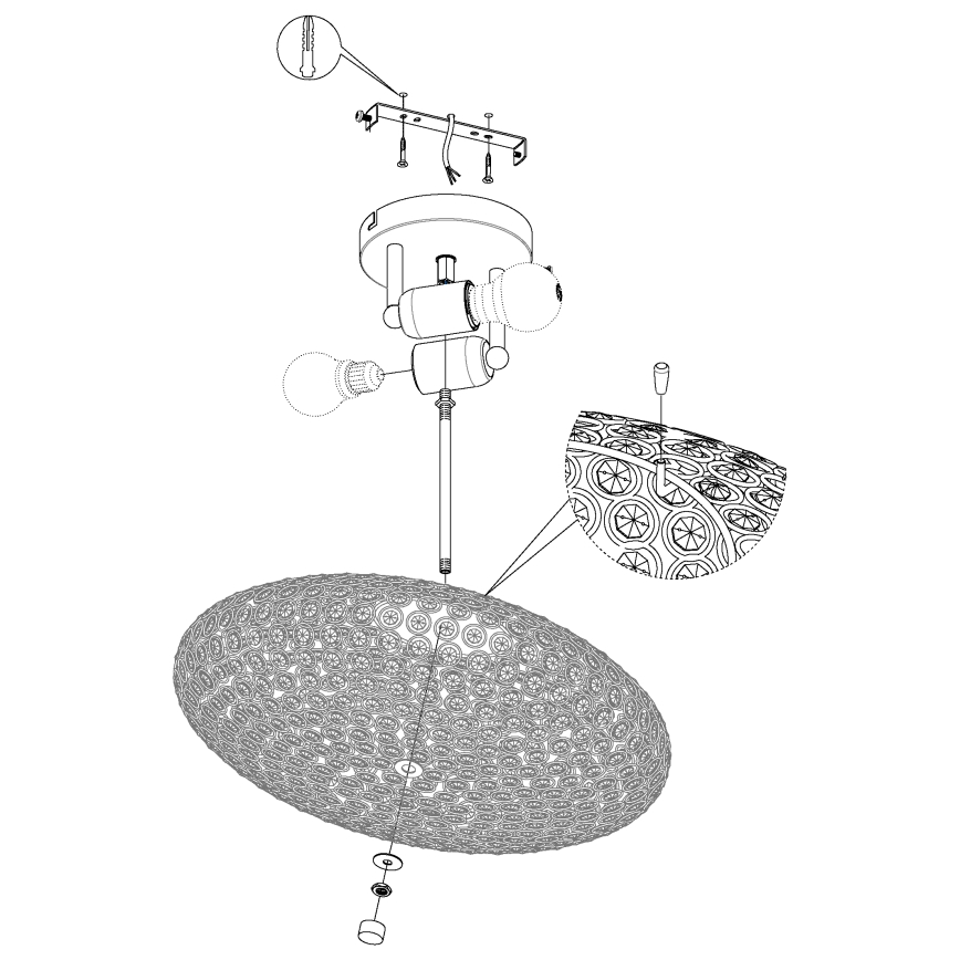 Eglo - Griestu lampa 2xE27/60W/230V