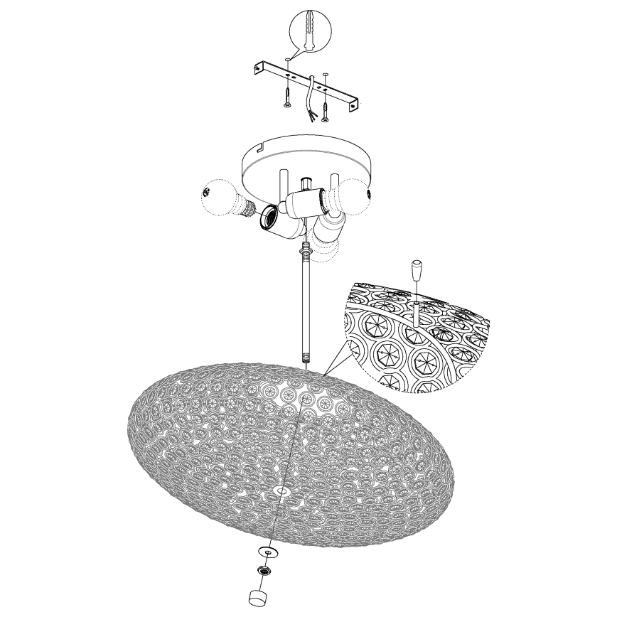 Eglo - Griestu lampa 3xE27/60W/230V