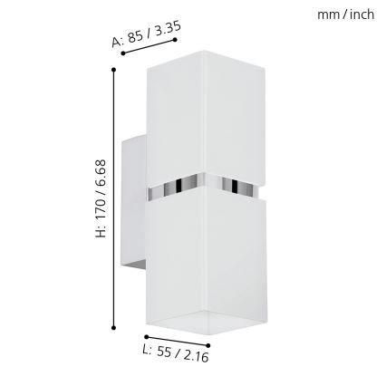 Eglo - LED sienas gaismeklis 2xGU10-LED/4W/230V