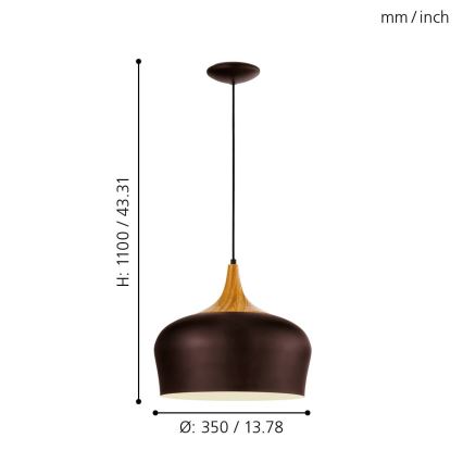 Eglo - Lustra ar auklu 1xE27/60W/230V