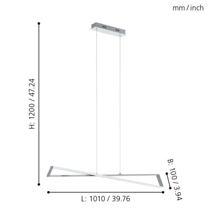 Eglo 95566 - LED lustra AGRELA 2xLED/14,4W/230V