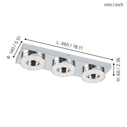 Eglo - LED Griestu lampa 3xLED/4W/230V