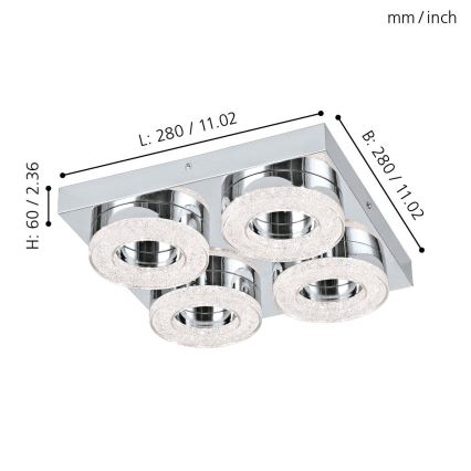 Eglo - LED Griestu lampa 4xLED/4W/230V