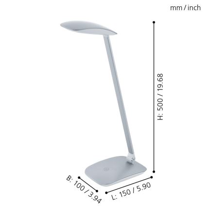 Eglo - LED galda lampa 1xLED/4.5W/USB