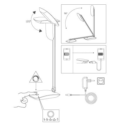 Eglo - LED regulējama galda lampa LED/4,5W/12V/230V
