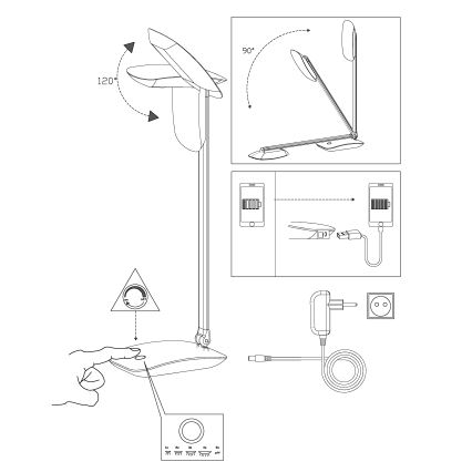Eglo - LED regulējama galda lampa LED/4,5W/USB