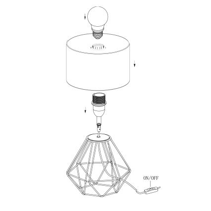 Eglo- Galda lampa 1xE14/60W/230V