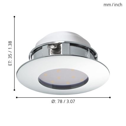 Eglo - LED iebūvējams griestu gaismeklis 1xLED/4,9W/230V