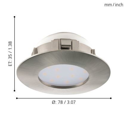 Eglo - LED iebūvējams griestu gaismeklis 1xLED/4,9W/230V