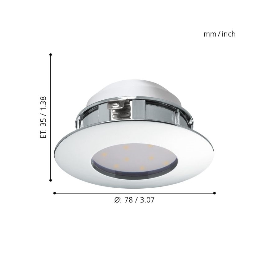 Eglo - KOMPLEKTS 3x LED iebūvējams griestu gaismeklis PINEDA 1xLED/4,9W/230V